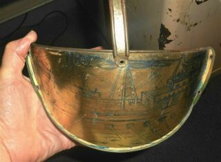 Antique Tin Galleon Sand Pail,  9 ",  Unusual Form Mkd.  Patent Pending.  Unmarked Nr