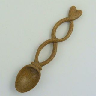 Antique Welsh Carved Wooden Love Spoon