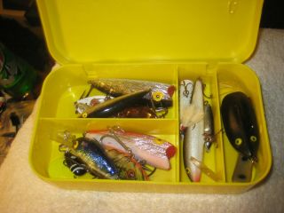 Vintage Fishing Line Knots Tackle Box With 15 Lures,  Tackle Storage Lures