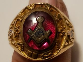 Vintage Gold Masonic Blue Lodge Ring