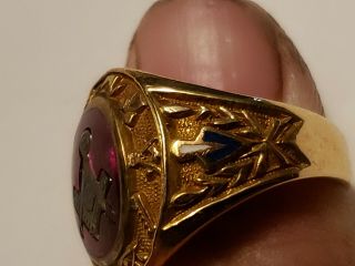 Vintage gold masonic blue lodge ring 3