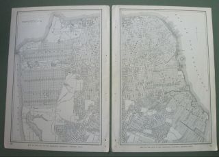 1907 & 1914 Antique Maps Of San Francisco Ca.  The Earthquake Of 1906