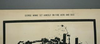 Vtg 1970 Anti Vietnam War Protest Poster UCSD George Winne Set on Fire 2