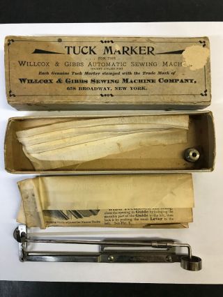 Antique Willcox & Gibbs Tuck Marker Automatic Sewing Machine 1904 Wilcox