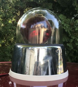 VINTAGE FEDERAL SIGNAL MODEL 175 BEACON RAY LIGHT WITH GLASS DOME See Video 4
