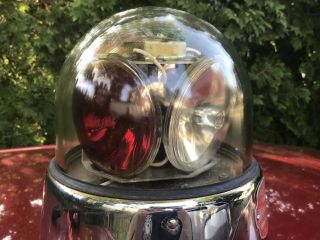 VINTAGE FEDERAL SIGNAL MODEL 175 BEACON RAY LIGHT WITH GLASS DOME See Video 5