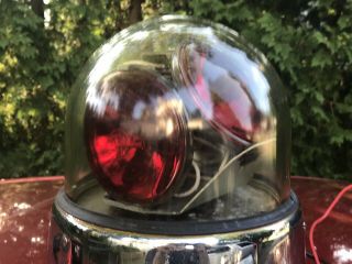 VINTAGE FEDERAL SIGNAL MODEL 175 BEACON RAY LIGHT WITH GLASS DOME See Video 7