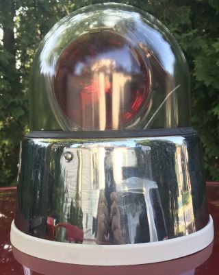 VINTAGE FEDERAL SIGNAL MODEL 175 BEACON RAY LIGHT WITH GLASS DOME See Video 8