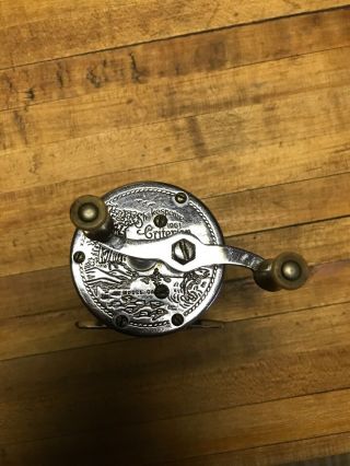 Old Vintage Fishing Rod Reel Engraved Shakespeare Criterion 1961 He.  Collectible