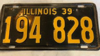 Antique Car License Plates Illinois 1939