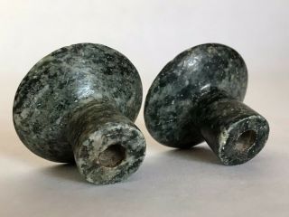 Pre - Columbian Carved Jade Stone Ear Spools