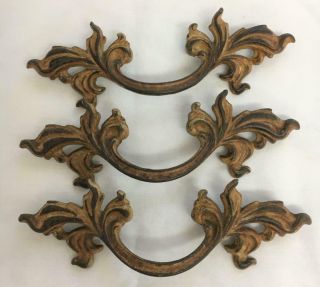 3 Vintage French Provincial Dresser Chest Handle Drawer Pull 6 In Len 3 In Span