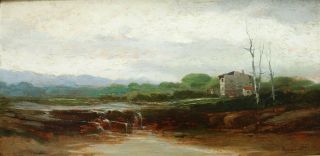 Ricardo Manzanet Millan 1852 - 1931 Signed Antique Oil Painting On Panel