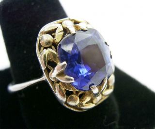 Antique Arts And Crafts Silver Gold Sapphire Ring Bernard Instone? Rhoda Wager?