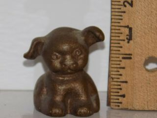 Antique Vintage Copper? Brass? Small Mini Puppy Dog Figurine / Paperweight