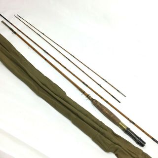 Vtg 3 Piece Bamboo Fly Fishing Rod 2 Tips Signed Ada Hutchings Montana 7 
