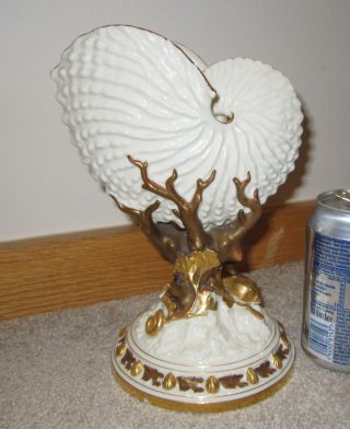 Victorian Royal Worcester English Porcelain Nautilus Shell Vase