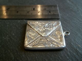108 YEAR OLD HALLMARKED SOLID SILVER STAMP CASE FOR AN ALBERT POCKET WATCH CHAIN 5