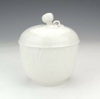 Antique Kpm Berlin Porcelain - Blanc De Chine Preserve Pot - Unusual