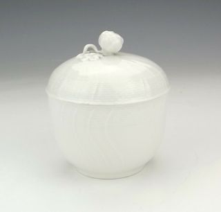 Antique KPM Berlin Porcelain - Blanc De Chine Preserve Pot - Unusual 3