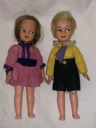 Vintage Horsman Girl And Boy Doll With Root Hair Horsman 8”