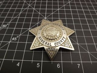 Vintage Obsolete Mineral County Nevada Deputy Sheriff Badge George F.  Cake 2