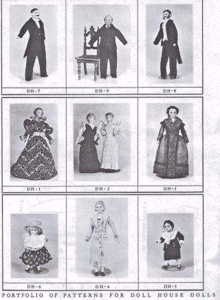 3.  5 - 7 " Antique Lady - Man - Child Dollhouse/miniature Doll Clothes Pattern/ackerman