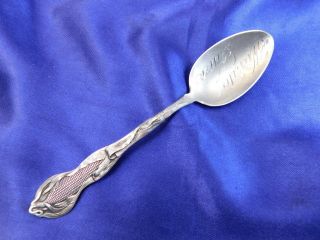 Unknown Maker Corn Cob Figural Sterling Silver Souvenir Coffee Spoon -