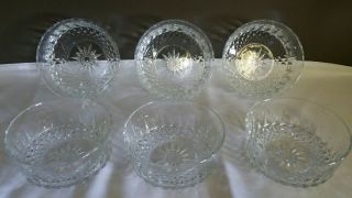 Vintage Arcoroc 6 Clear Glass 5 " Crystal Serving Bowls Made In France