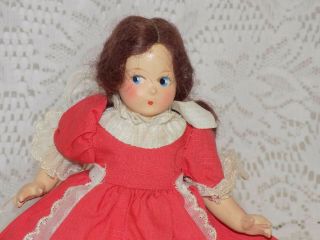 Vintage Madame Alexander Composition 1930s Doll 7 " Tiny Betty Little Women Meg