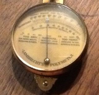 Rare Antique1919 Lambrecht Polymeter Barometer Thermometer 2