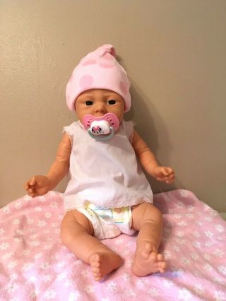 Vintage Anatomically Correct Baby Girl Doll With Pacifier Could Reborn Doll 3