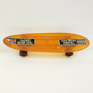 Vintage Orange Transparent Skateboard 21 " Long Urethane Racing Slicks