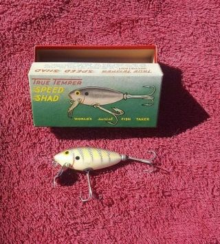 Vintage True Temper Fish Lure Speed Shad 102 Perch Box