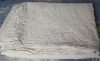 French Antique Linen Sheet King Size Pure Fine Linen Ladderwork Jour 130x93 " C61