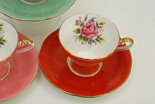 Lovely 6 Pc Aynsley Tea Cups & Saucers