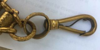 Antique Victorian Masonic Knights Templar Sword Belt Chain Watch FOB 4