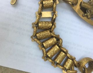 Antique Victorian Masonic Knights Templar Sword Belt Chain Watch FOB 5