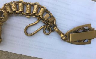 Antique Victorian Masonic Knights Templar Sword Belt Chain Watch FOB 6
