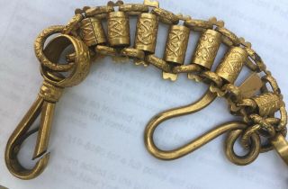 Antique Victorian Masonic Knights Templar Sword Belt Chain Watch FOB 7