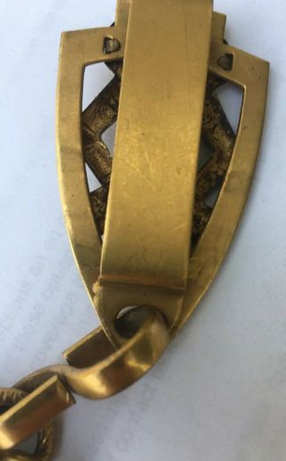 Antique Victorian Masonic Knights Templar Sword Belt Chain Watch FOB 8