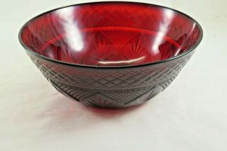 Cristal D Arques Durand Antique Ruby Red Salad Bowl 10 X 14 Inch