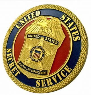 U.  S.  Secret Service Gold Plated Challenge Coin/medal 24k Gold Plated 40.  3mm