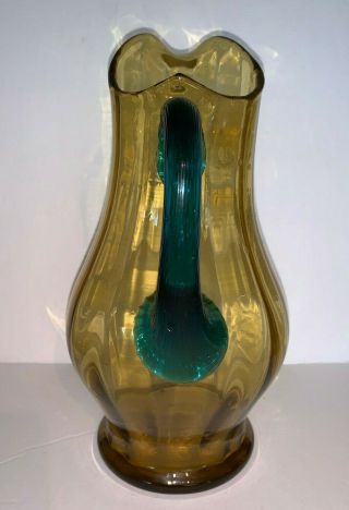 Mary Gregory Yellow and Blue Glass Pitcher 4
