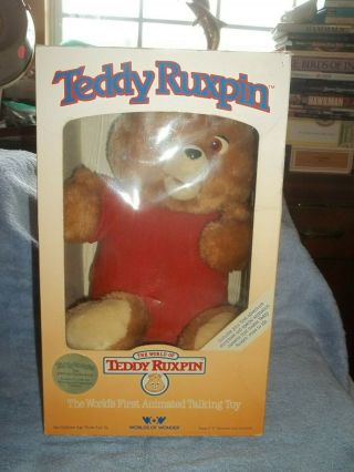 1985 Teddy Ruxpin Worlds Of Wonder Animatronic Character Vintage W/box