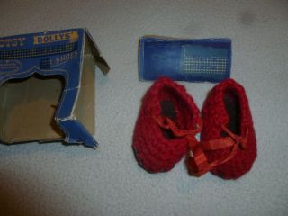 BOXED TOTSY DOLLYS DOLL VINTAGE SHOES RED KNIT MFG CO 5