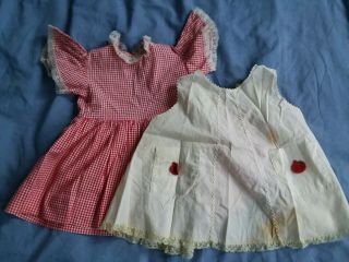 Vintage Patti Playpal Early Gingham Dress & Smock With Apples No Doll