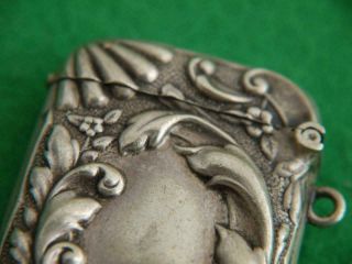 Very Good Antique 1900c Ornate Silver Plated Vesta Match Safe