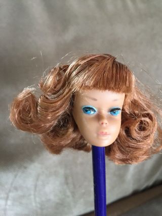 Vintage Long Soft Hair American Girl Barbie Head Great Re - Root Red Head Tlc
