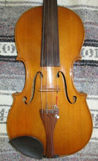 Rare Fine Old Antique 20s Vintage Mittenwald Germany Export 4/4 Violin Gd Player 3